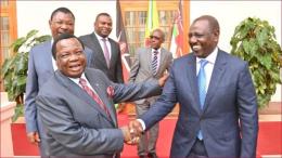 COTU boss Francis Atwoli sharing a moment with President William Ruto.